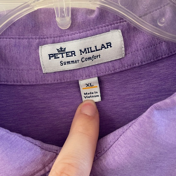 Peter Millar Summer comfort mens purple polo size XL - Picture 3 of 7